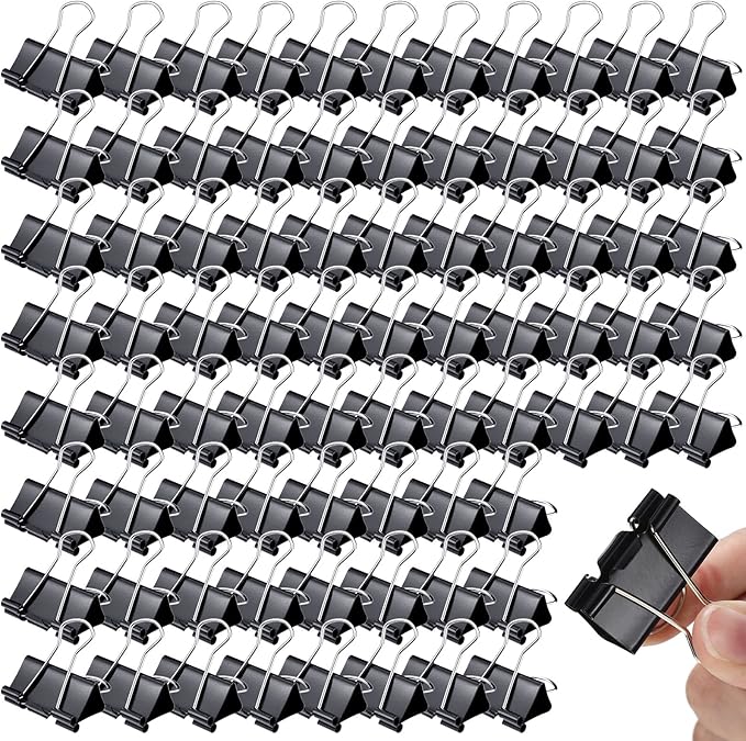 Yexiya 300 Pcs Medium Binder Clips Sturdy 1.25 Inch Clamps Bulk, Gutter C9 Roof by Yexiya