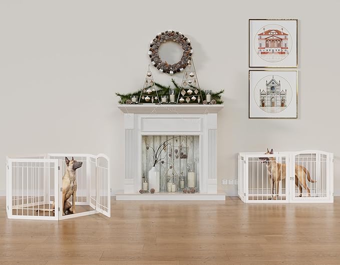 Vantas Folding Pet Gate 144" Wide, Freestanding Wire Pet Gate, Pet Puppy Safety - Image 4