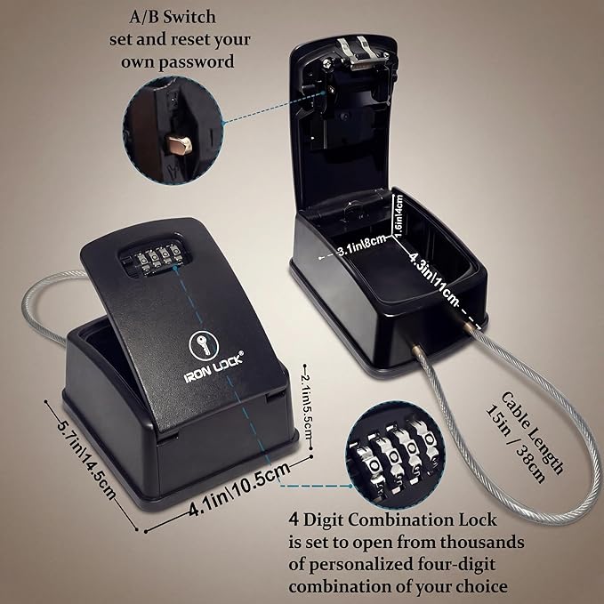 Iron Lock® Key Lock Box Portable - Image 3