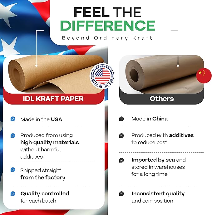 IDL Packaging Brown Kraft Paper Roll 36" x 2160", 30lb Thickness - Image 2