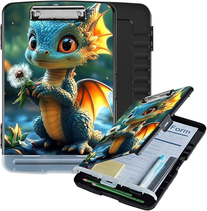 Clipboard with Storage Box & Pen Holder, Heavy Duty Clip Boards 8.5x11 by Unknown