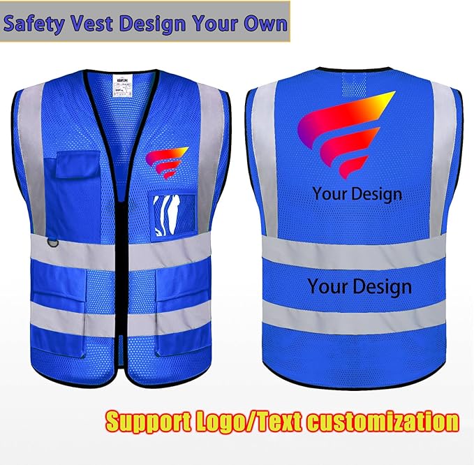 BeautyWill Custom Safety Vest Customized Logo Class 2 High Visibility - Image 4