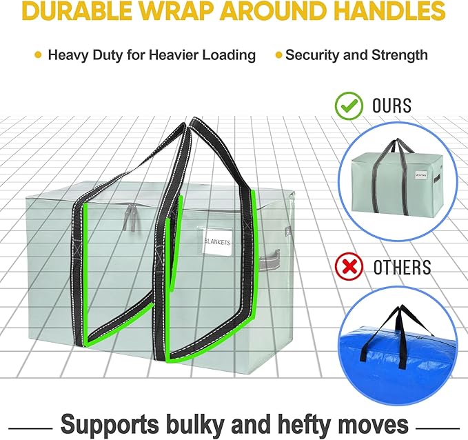 VENO 8 Pack Moving Bags and Large Christmas Storage Bins - Image 5