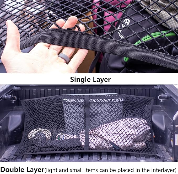 Highly Elastic Cargo Net, Simple Truck Bed Cargo Mesh Organizer, Suitable - Image 6