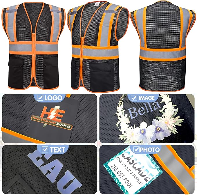BeautyWill Custom Safety Vest Customized Logo Class 2 High Visibility - Image 5
