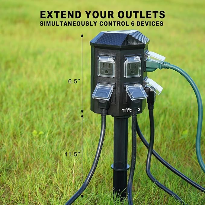 TiFFCOFiO Outdoor Power Strip Weatherproof, 25 FT Extension Cord - Image 6