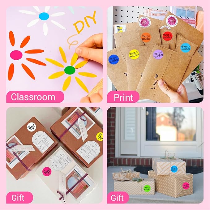 1 Inch Circle Dot Stickers 1000 PCS Color Coding Thermal Labels Dots Writable - Image 5