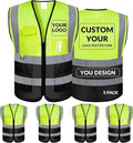 BeautyWill Custom Safety Vest Logo Class 2 High Visibility Reflevtive Vest by BeautyWill
