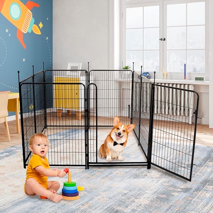 32 in Dog Fence Outdoor For Yard, 21 in Wide Low Threshold Gate, 12 Panels - Image 6