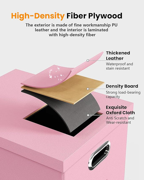 2 Pack Pink Leather File Storage Organizer - Image 2