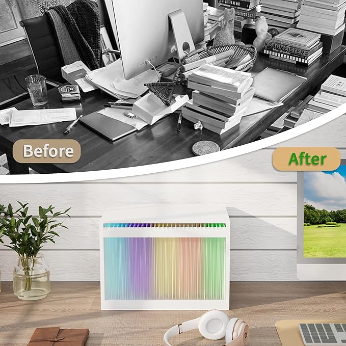White Bamboo Acrylic File Box - Image 3