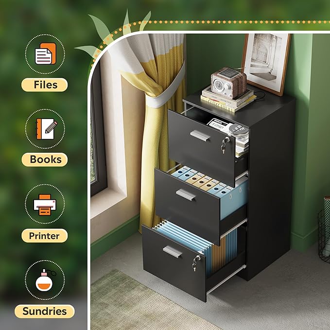 DEVAISE 3 Drawer File Cabinet - Image 7