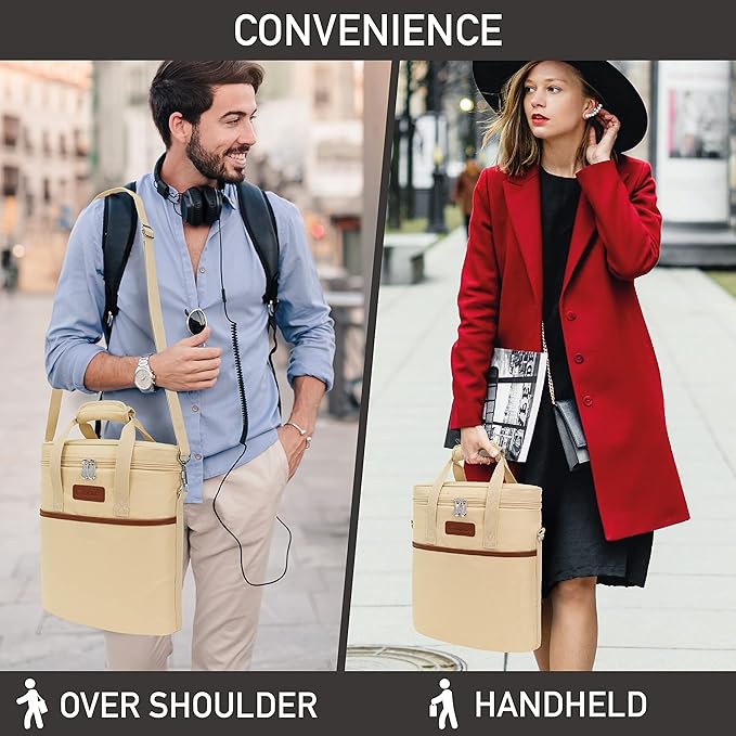 Opux 3 Bottle Insulated Leakproof Wine Cooler Bag, Tote - Image 6