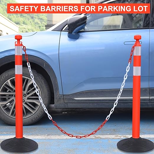 OrangeStar 6 Packs Traffic Delineator Post Cones, Crowd Control Stanchion Sets - Image 4