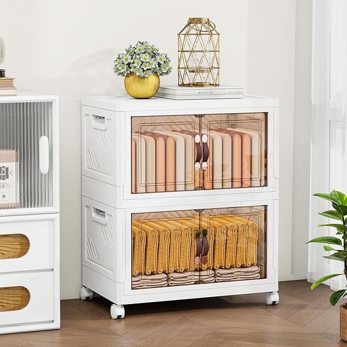 Storage Bins with Lids and Wheels, 199QT-99.5QT*2Tier Collapsible Bathroom - Image 6