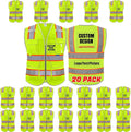BeautyWill Custom Logo 10 Pockets Safety Vest Class2 ANSI Certified High by BeautyWill