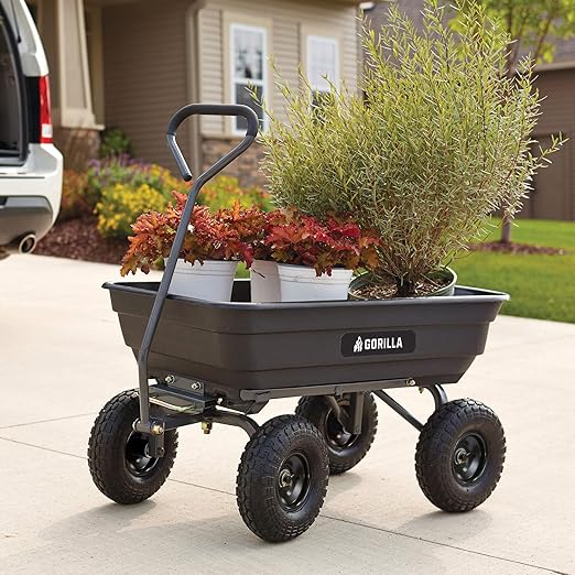 Gorilla Carts Poly Garden Dump Cart, 4 Cu Ft Tub, 600 lb Haul Capacity - Image 7