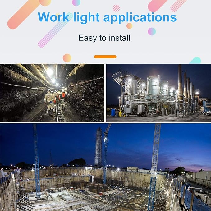 100W LED Temporary Work Light Waterproof Lights Construction Lights Work Site - Image 7