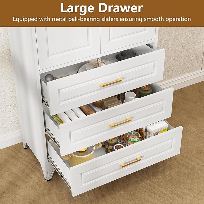 Kitchen Pantry Cabinet, Metal Storage Cabinets - Image 7