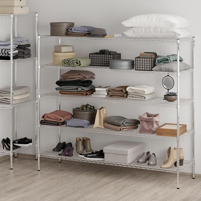 21" Deep x 72" Wide x 64" Height Wire Shelving Kit | 5-Tier | NSF Commercial - Image 7