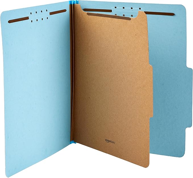 Amazon Basics Classification Folder- 100% Recycled, 1 Divider, 12.20 x 10.61 - Image 3