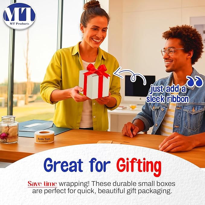 MT Products Sturdy White Corrugated Cardboard Shipping Boxes 6" x 6" x 6" - Image 3