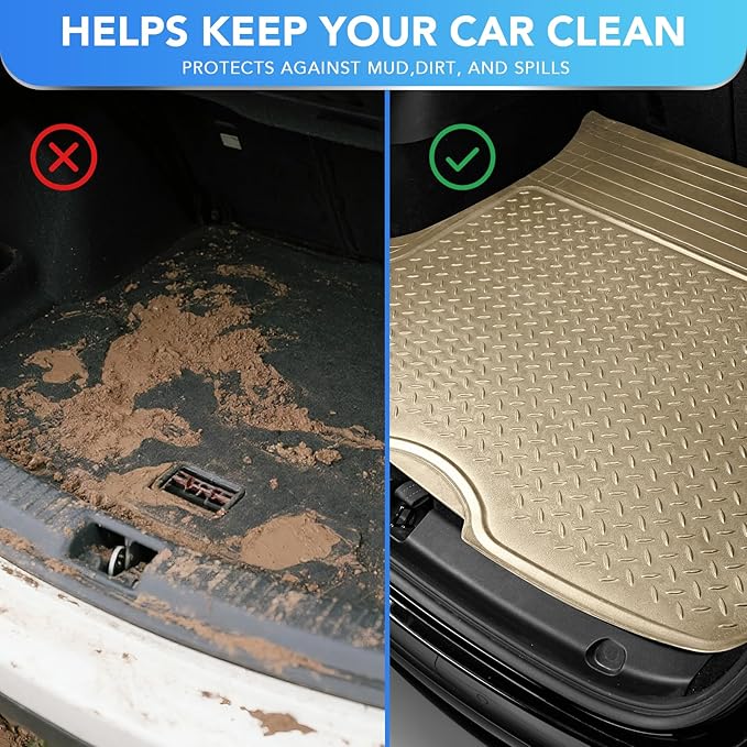 PIC AUTO Trunk Cargo Liner, Heavy Duty Rubber Floor Mats, Trimmable to Fit - Image 8