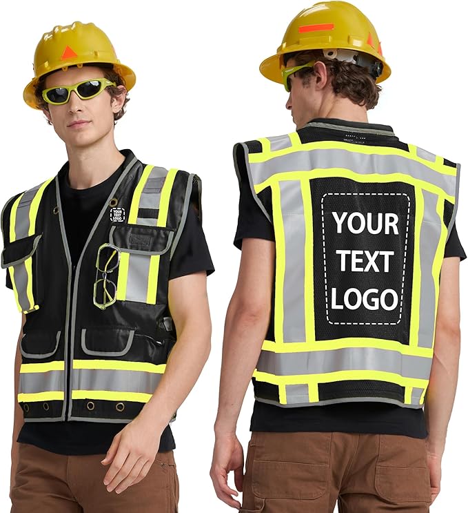 AYKRM Heavy Woven cotton High Vis Reflective work construction safety vest by AYKRM