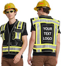 AYKRM Heavy Woven cotton High Vis Reflective work construction safety vest by AYKRM