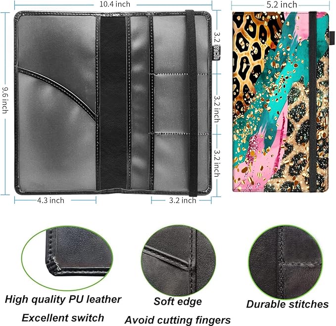 Car Registration and Insurance Holder, Leather Vehicle Glove Box Organizer - Image 4