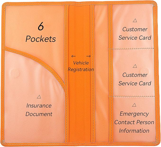 Car Registration and Insurance Holder, Premium Pu Leather Vehicle Glove Box - Image 4