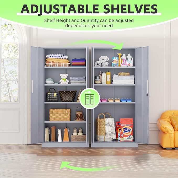 SUNCROWN 72" Metal Storage Cabinet - Image 6