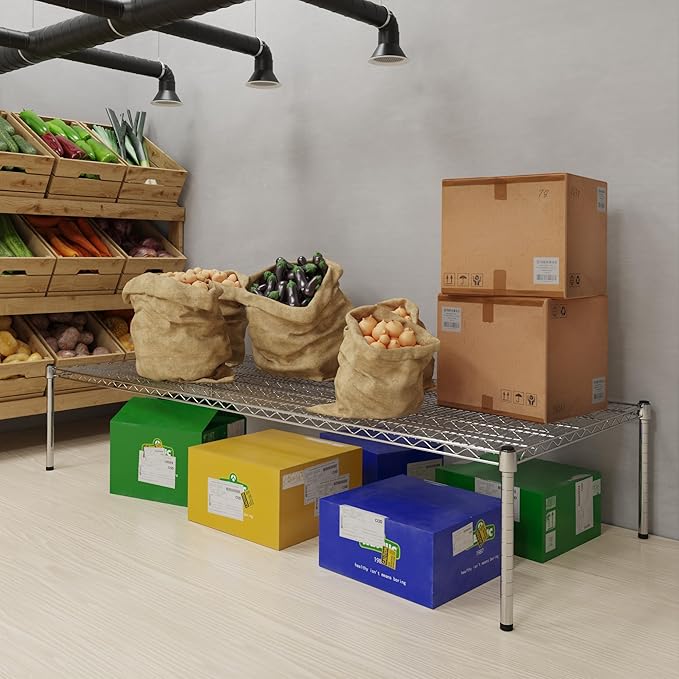 30''W x 72''L x 14''H Chrome Plated Wire Dunnage Rack | Off The Floor Storage - Image 2