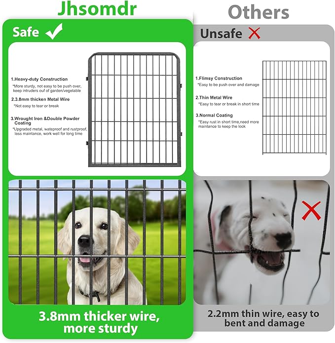 Decorative Garden Fence with Gate, 32 in x 87 ft Rustproof Metal Fence Panels - Image 5