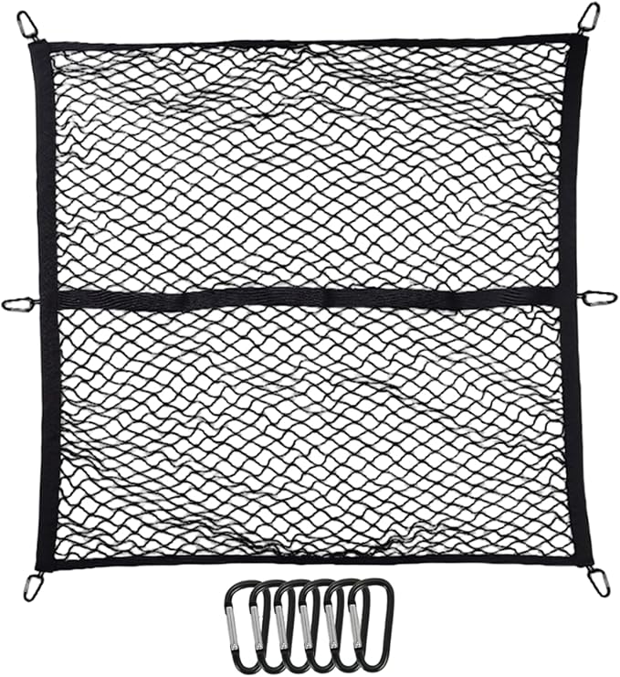Cargo Net, 47x47 Inch High Elastic Polyester Cargo Netting by Nirelief