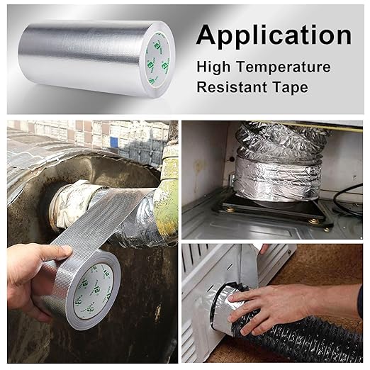 BOMEI PACK Adhesive Aluminum Foil Heat Shield Tape Barrier, Fiberglass Thermal - Image 7