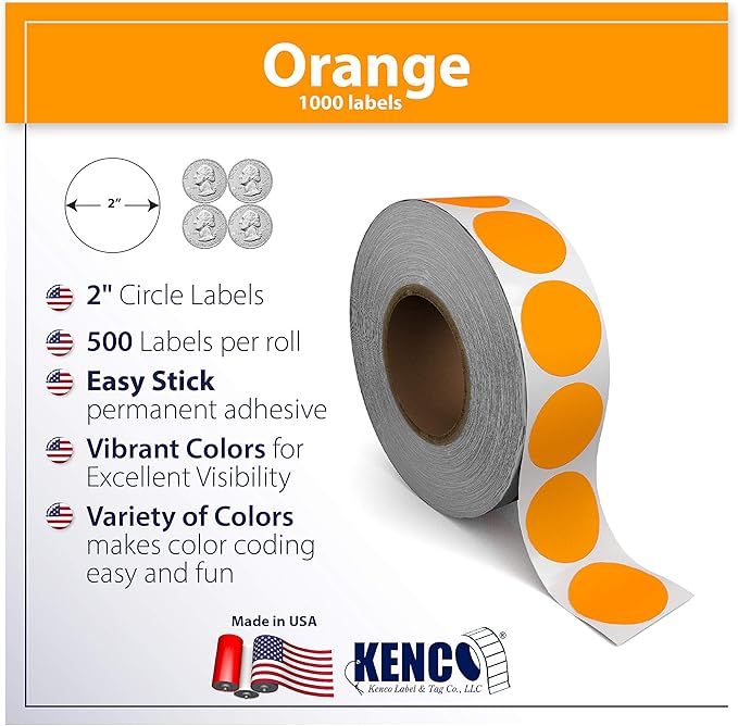 Kenco Color Coding Circle Dot Sticker Labels on a roll - Image 2