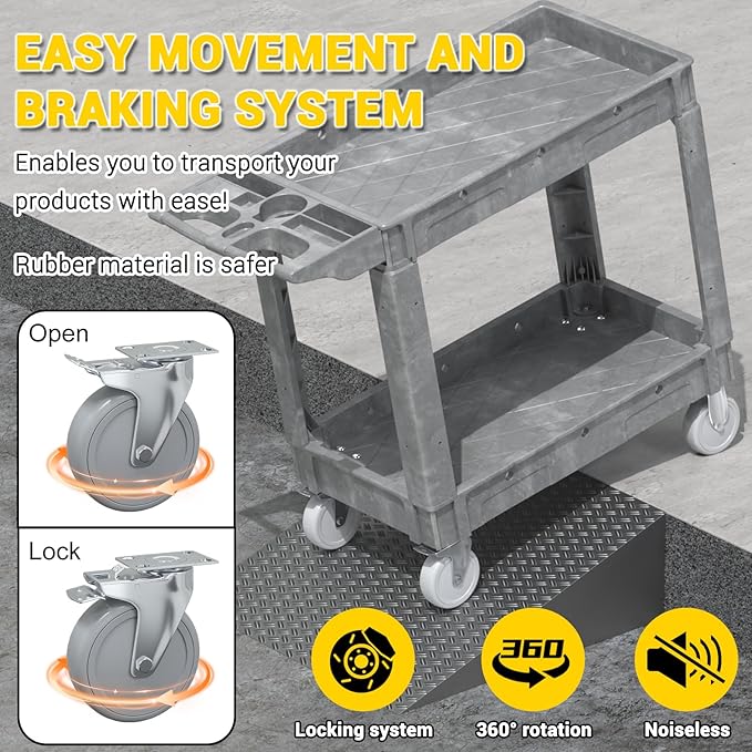 Heavy Duty Plastic Utility Cart - Image 6