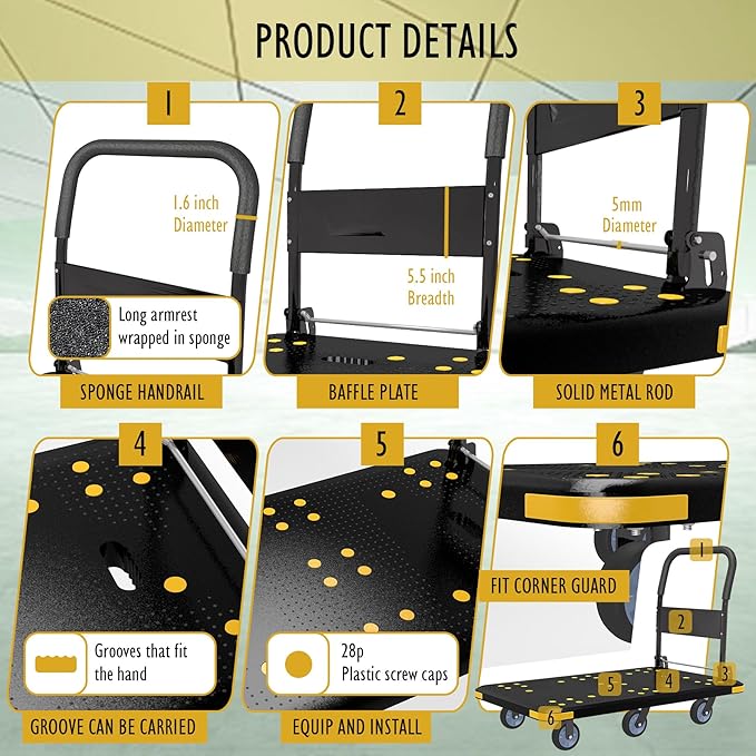 Heavy-Duty Foldable Platform Cart - Image 6