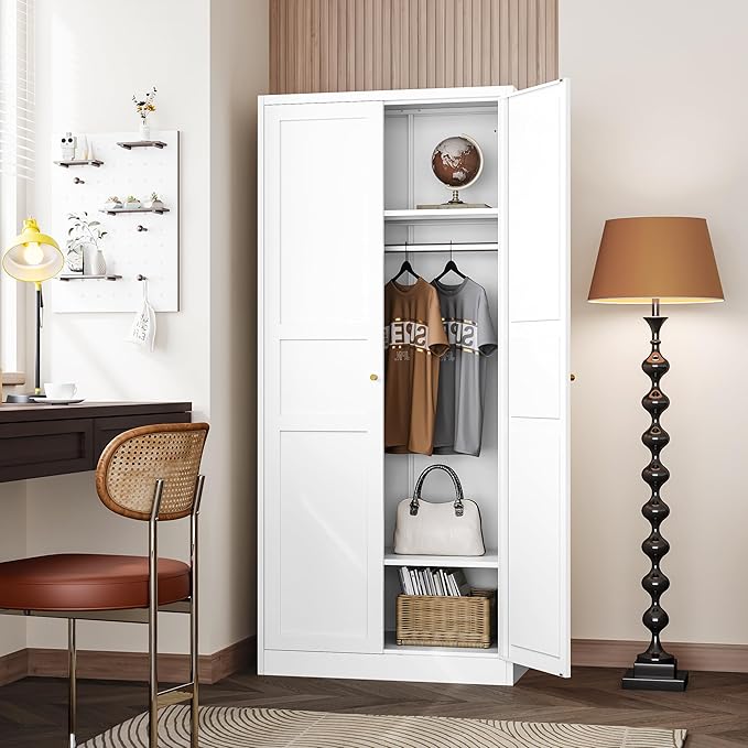 Letaya Wardrobe Armoire Closet, Bedroom Armoire Cabinet Clothes Organizer - Image 2