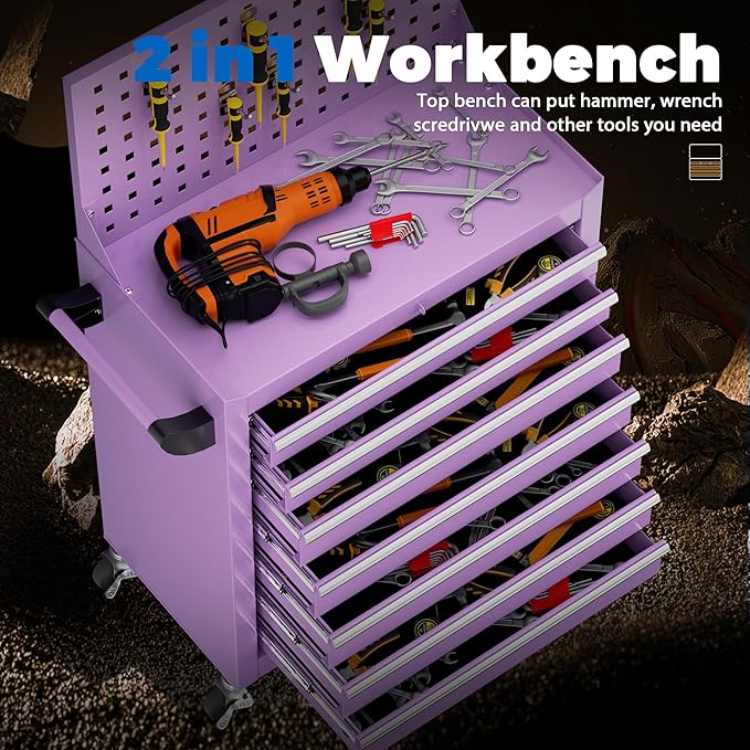 INTERGREAT 7 Drawers Rolling Tool Box - Image 8