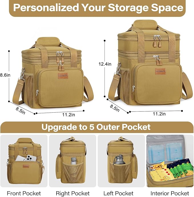 Expandable Large Lunch Box, Insulated Heavy Duty Lunch Bag Waterproof Leakproof - Image 3