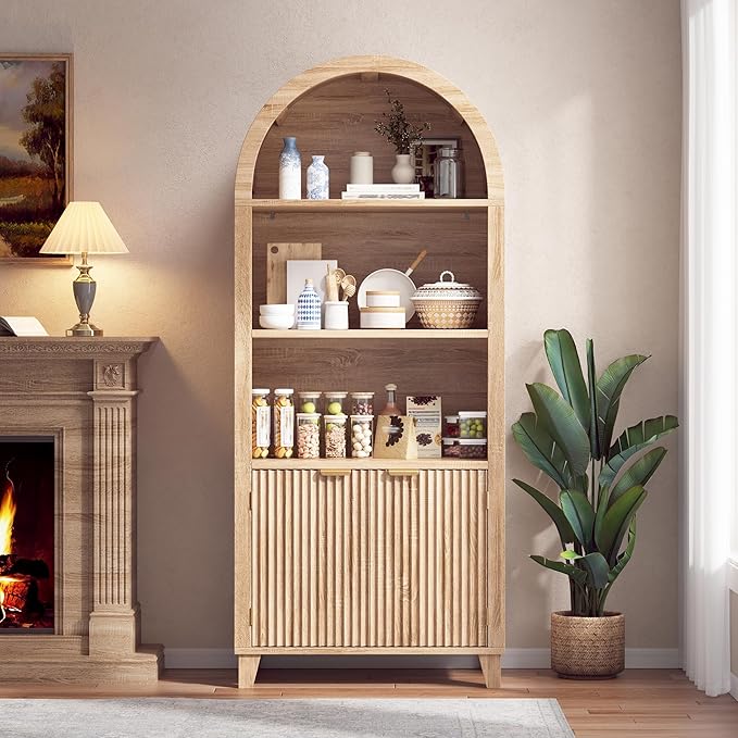 Arched Storage Cabinet, 5-Tier Pantry Cabinet - Image 6