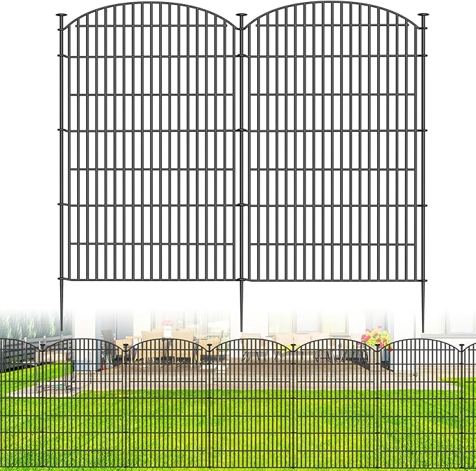 No Dig Decorative Garden Fence 8 Panels, 48 in x 20.8 ft, Dog Fence Outdoor - Image 8