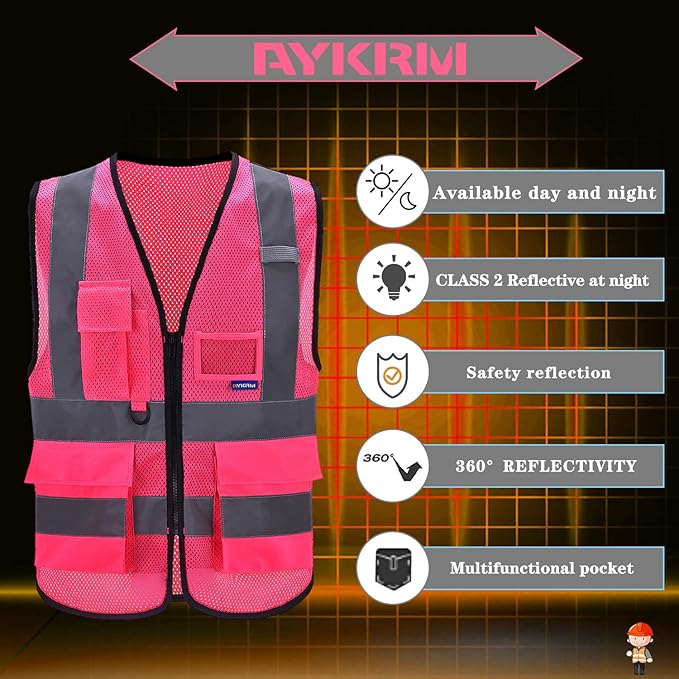 A-SAFETY High Visibility Mesh Safety Reflective Vest - Image 5