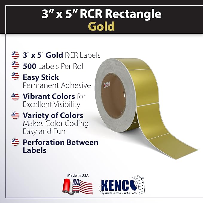 Kenco Color Coding 3 X 5 Rectangle Labels, Inventory Control Stickers 500 - Image 2