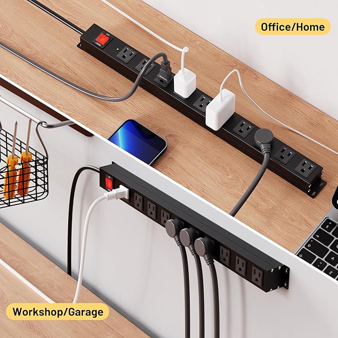 KF 10 Outlet Heavy Duty Power Strip, 2100J Surge Protector - Image 5