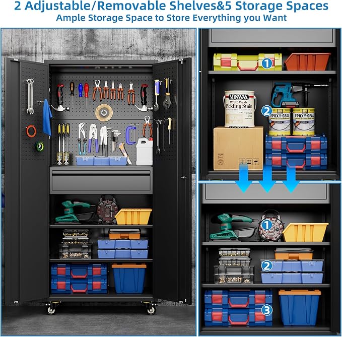Aobabo 71" H Metal Storage Cabinet - Image 6