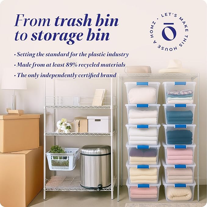 HOMZ 12-Pack Secure Latch, 31 Quart, and Office Organization - Image 7