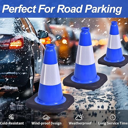 BESEA 8Pack 12 Inch Blue Traffic Cones - Image 7